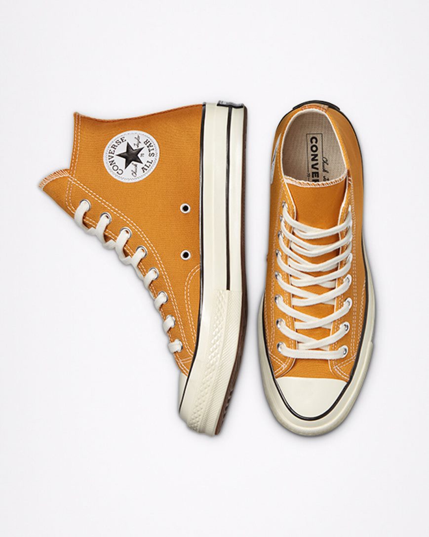 Tenisi Inalti Barbati Converse Chuck 70 Vintage Panza Portocalii Flori Negrii | RO JHPAF834